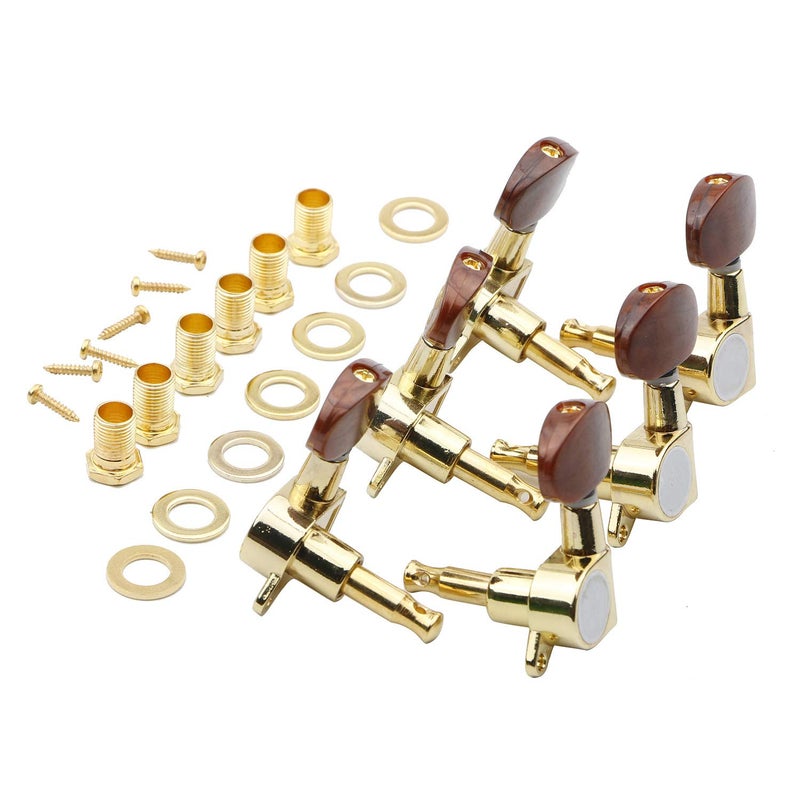 Swhmc 3R 3L Semi-Closed Golden Guitar String Tuners Tuning Keys Pegs Machine Heads Knobs Locking Tuners for Acoustic, Electric Guitar - Image 1